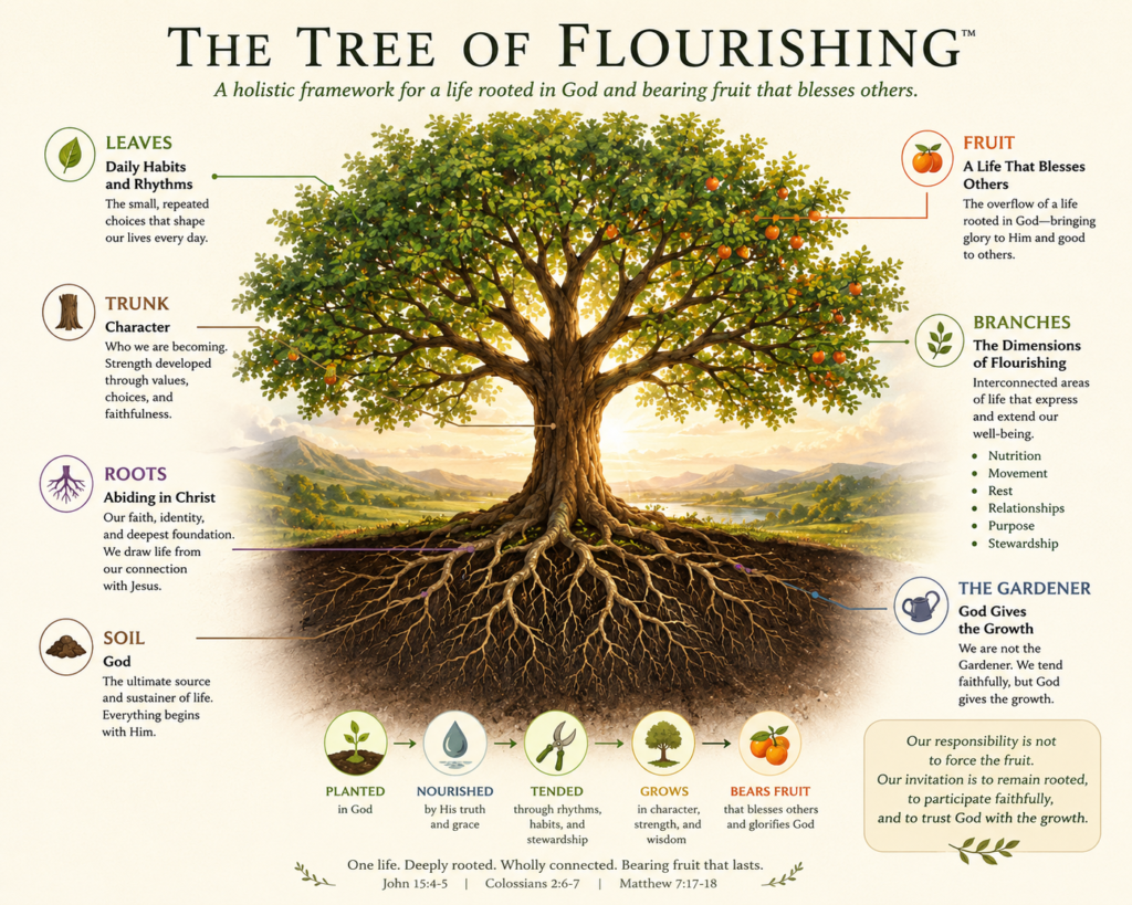 hs tree of flourishing infographic diagram